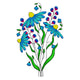 Blue Daisy Floral Stem Embroidery Design, Instant Download