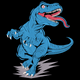 Blue Dinosaur Embroidery Design, Instant Download