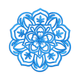 Blue Floral Mandala Embroidery Design, Instant Download