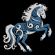 Blue Scroll Swirl Unicorn Embroidery Design, Machine Embroidery Pattern, Instant Download