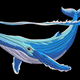 Blue Whale Embroidery Design V2, Instant Download