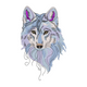 Blue Wolf Head Embroidery Design, Instant Download