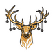 Boho Deer Head Antlers Line Art Embroidery Design, Instant Download