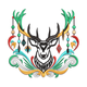 Boho Deer Head Embroidery Design, Instant Download