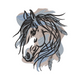 Boho Horse Head with Feathers Embroidery Design, Equestrian Bohemian Pattern, Instant Download