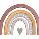 Boho Rainbow Heart Embroidery Design, Earthy Arch Pattern, Instant Download