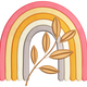 Boho Rainbow Branch Embroidery Design, Retro Rainbow Machine Embroidery Pattern V2, Instant Download
