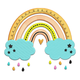 Boho Rainbow Clouds Embroidery Design, Earthy Nursery Design
