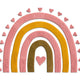Boho Rainbow with Hearts Embroidery Design, Bohemian Machine Embroidery Pattern, Instant Download