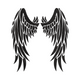Bold Angel Wings Silhouette Embroidery Design, Instant Download