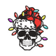 Bold Christmas skull embroidery design, Instant Download