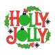 Bold Holly Jolly Christmas Embroidery Design, Instant Download
