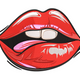 Bold Red Lips Embroidery Design, Instant Download