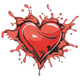 Bold Splash Heart Embroidery Design, Instant Download