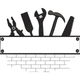 Bold Workshop Tools Shelf Embroidery Design, Instant Download