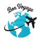 Bon Voyage Travel Embroidery Design, Machine Embroidery Pattern, Instant Download