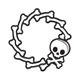 Bones Wreath Skull Embroidery Design, Instant Download