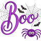 Boo Spider Halloween Embroidery Design, Instant Download