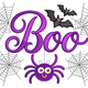 Boo Spider Halloween Embroidery Design, Spooky Word Art Machine Embroidery, Instant Download