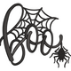 Boo Spider Web Halloween Embroidery Design, Instant Download