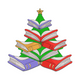 Book Stack Christmas Tree Embroidery Design, Instant Download