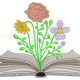 Book with Flowers Embroidery Design, Instant Download