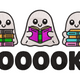 Booooks Ghost Reading Embroidery Design, Halloween Embroidery, Instant Download