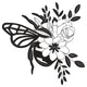 Botanical Bee with Flowers Embroidery Design, Instant Download