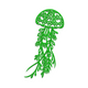 Botanical Jellyfish Embroidery Design, Instant Download