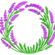 Lavender Wreath Embroidery Design, Floral Hoop Art Pattern