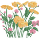 Botanical Meadow Flower Embroidery Design, Instant Download