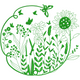 Botanical Wildflower Circle Embroidery Design, Instant Download