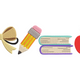 Bow Pencil Books Apple Embroidery Design, Instant Download