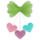 Bow With Hanging Hearts Embroidery Design, Instant Download