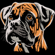 Boxer Dog Embroidery Design, Instant Download