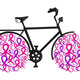 Breast Cancer Awareness Bicycle Embroidery Design, Ribbon Wheels Bike, Instant Download