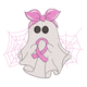 Breast Cancer Awareness Ghost Embroidery Design, Instant Download