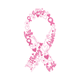 Breast Cancer Awareness Ribbon Word Art Embroidery Design, Instant Download
