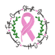 Breast Cancer Awareness Ribbon & Feather Embroidery Design, Instant Download
