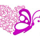 Breast Cancer Ribbon Butterfly Heart Embroidery Design, Instant Download