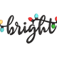 Bright Christmas Script with Lights Embroidery Design, Machine Embroidery Pattern, Instant Download