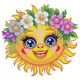 Bright Smiling Sun Embroidery Design, Instant Download
