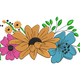 Bright Wildflower Bouquet Embroidery Design, Instant Download