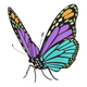 Bright Vibrant Butterfly Embroidery Design, Colorful Butterfly Machine Embroidery, Instant Download