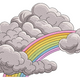 Bright Rainbow Cloud Embroidery Design, Kids Rainbow Pattern, Instant Download