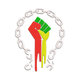 Broken Chains Black Power Embroidery Design, Instant Download