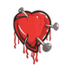 Broken Heart with Nails Embroidery Design, Instant Download