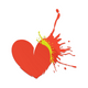 Broken Paint Splash Heart Valentine Embroidery Design, Machine Embroidery Pattern, Instant Download