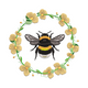 Bumble Bee Floral Wreath Embroidery Design, Garden Machine Embroidery, Instant Download