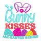 Bunny Kisses and Easter Wishes Embroidery Design, Instant Download